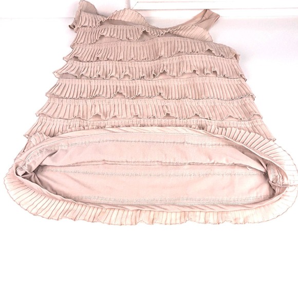 H&M Dress Womens Medium Blush Pink‎ Flapper-Style Tier Ruffle Sleeveless Chiffon - Picture 5 of 10